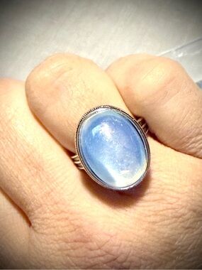 Labradorite Oval Ring With Silver Accents